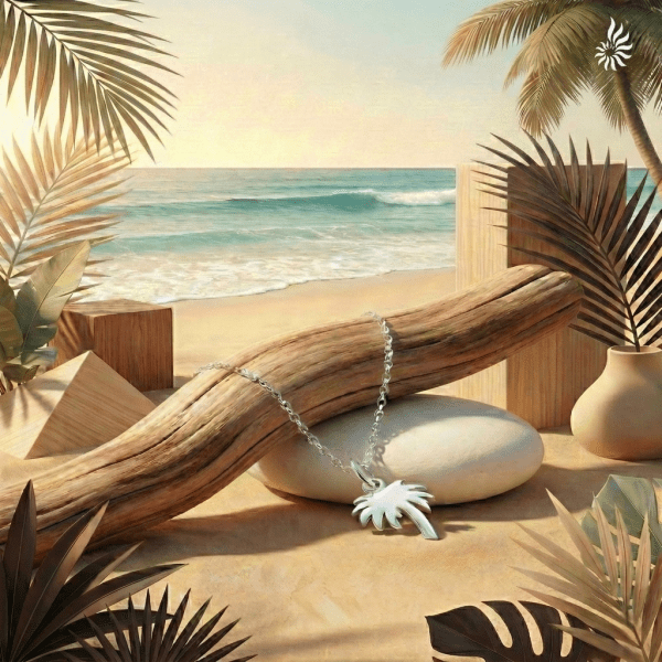 Palm Silver Necklace